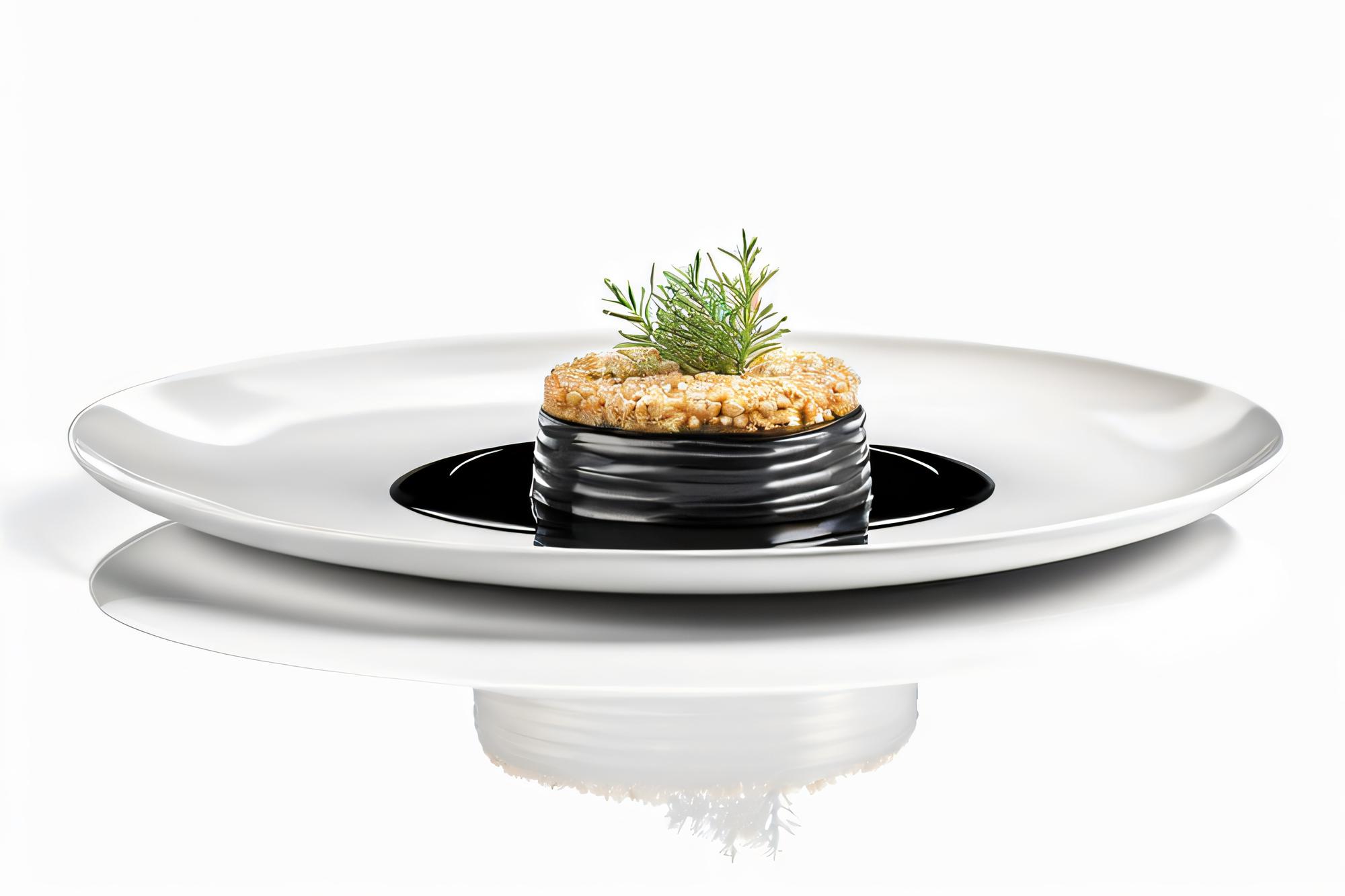 Set elegante di piatti preparati